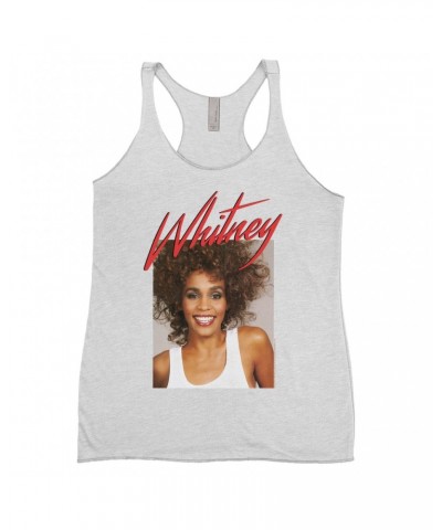 Whitney Houston Ladies' Tank Top | 1987 Photo And Red Logo Image Shirt $10.79 Shirts