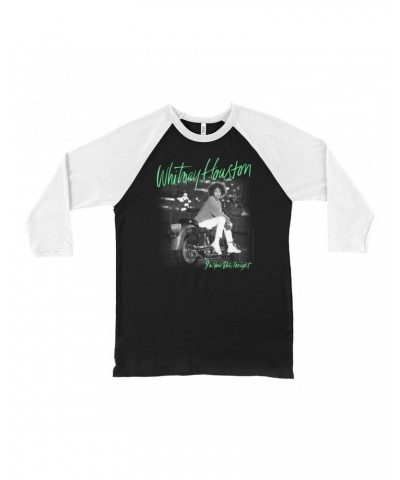 Whitney Houston 3/4 Sleeve Baseball Tee | I'm Your Baby Tonight Album Cover Green Design Shirt $12.10 Shirts