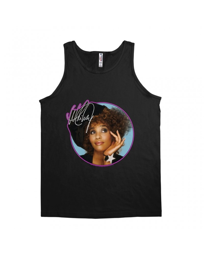 Whitney Houston Unisex Tank Top | Whitney Signature Album Photo Pink Image Shirt $4.80 Shirts