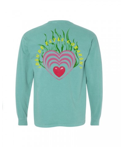 Shakira ¿Dónde Estás Corazón? Pocket Longsleeve Tee - Seafoam $14.66 Shirts