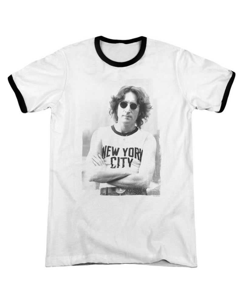 John Lennon Shirt | NEW YORK Premium Ringer Tee $9.39 Shirts