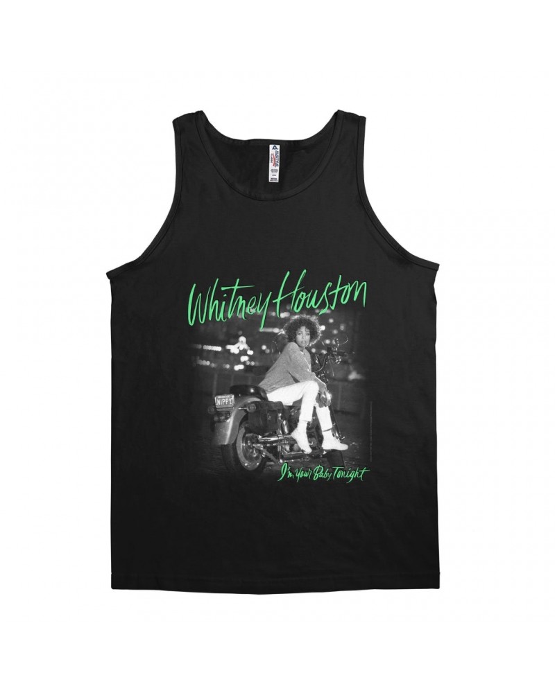 Whitney Houston Unisex Tank Top | I'm Your Baby Tonight Album Cover Green Design Shirt $6.72 Shirts