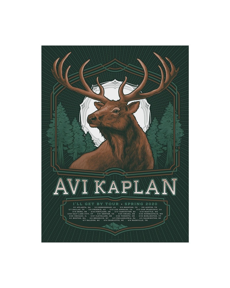 Avi Kaplan Green 2020 I'll Get By Tour Poster $6.71 Decor