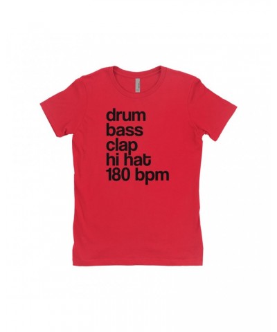 Music Life Ladies' Boyfriend T-Shirt | Drum Bass Clap Shirt $10.87 Shirts