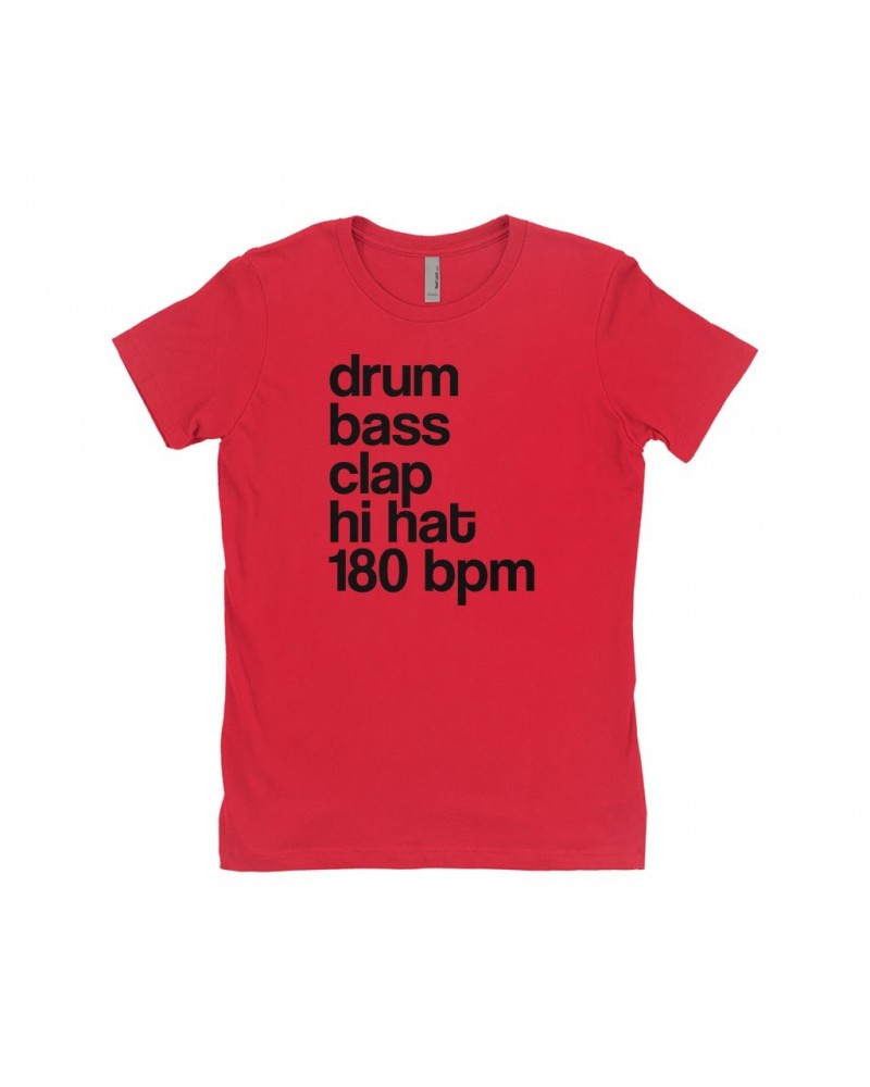 Music Life Ladies' Boyfriend T-Shirt | Drum Bass Clap Shirt $10.87 Shirts