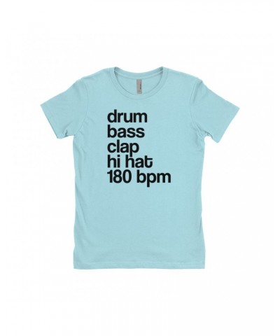 Music Life Ladies' Boyfriend T-Shirt | Drum Bass Clap Shirt $10.87 Shirts