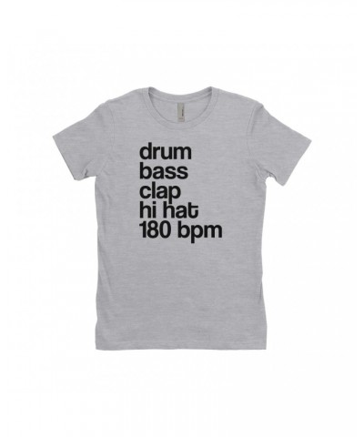 Music Life Ladies' Boyfriend T-Shirt | Drum Bass Clap Shirt $10.87 Shirts