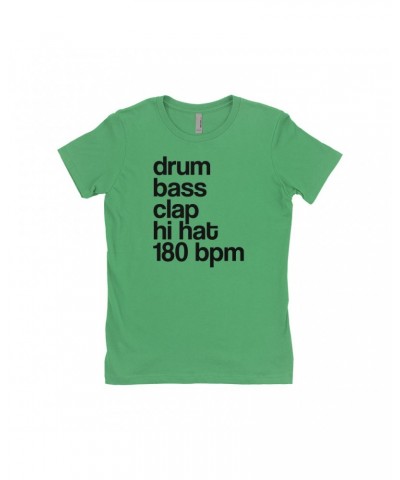 Music Life Ladies' Boyfriend T-Shirt | Drum Bass Clap Shirt $10.87 Shirts