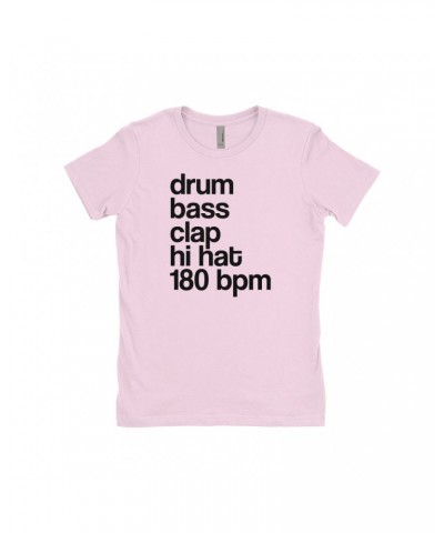 Music Life Ladies' Boyfriend T-Shirt | Drum Bass Clap Shirt $10.87 Shirts