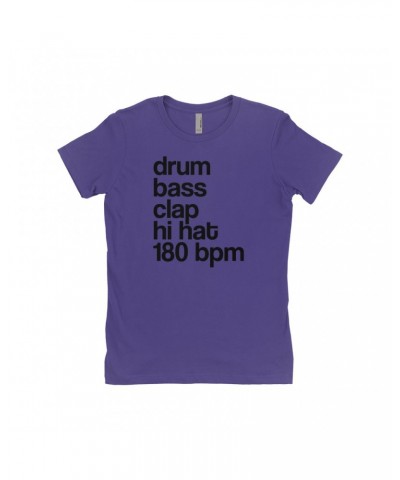 Music Life Ladies' Boyfriend T-Shirt | Drum Bass Clap Shirt $10.87 Shirts