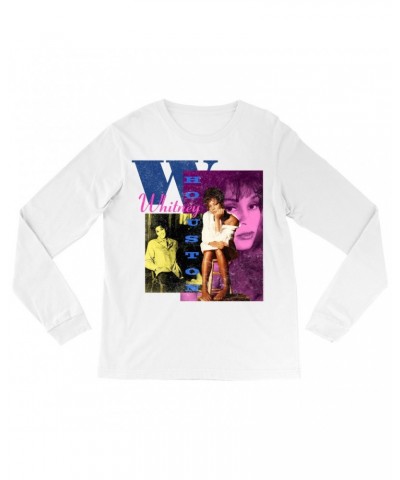 Whitney Houston Long Sleeve Shirt | Colorful Collage Shirt $4.61 Shirts