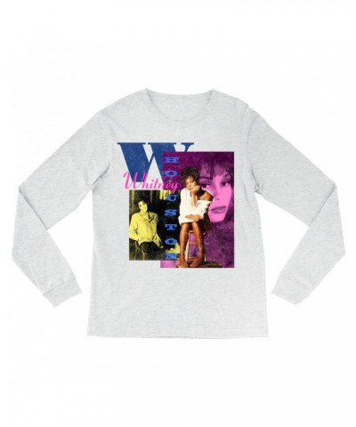 Whitney Houston Long Sleeve Shirt | Colorful Collage Shirt $4.61 Shirts