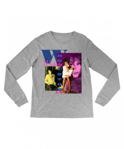 Whitney Houston Long Sleeve Shirt | Colorful Collage Shirt $4.61 Shirts