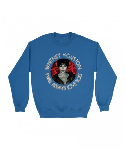 Whitney Houston Sweatshirt | I Will Always Love You Roses Design Sweatshirt $5.27 Sweatshirts