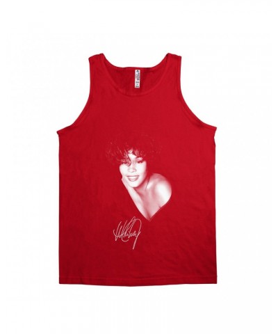 Whitney Houston Unisex Tank Top | White Whitney Photo And Signature Shirt $10.24 Shirts