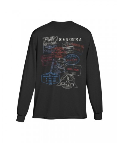 Madonna MX Logo passport stamp long sleeve tee $5.17 Shirts