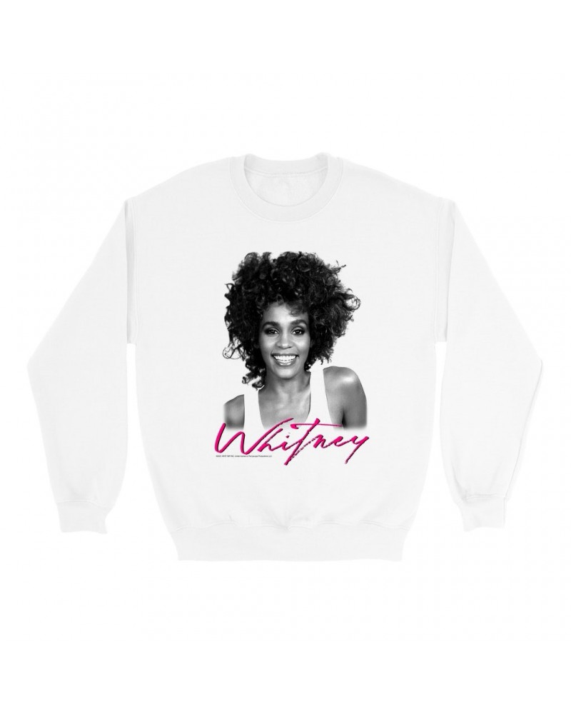 Whitney Houston Sweatshirt | I Wanna Dance With Somebody Album Photo And Logo Sweatshirt $9.35 Sweatshirts