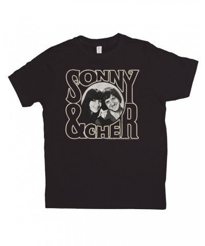 Sonny & Cher Kids T-Shirt | Retro Logo And Photo Distressed Kids Shirt $8.39 Kids