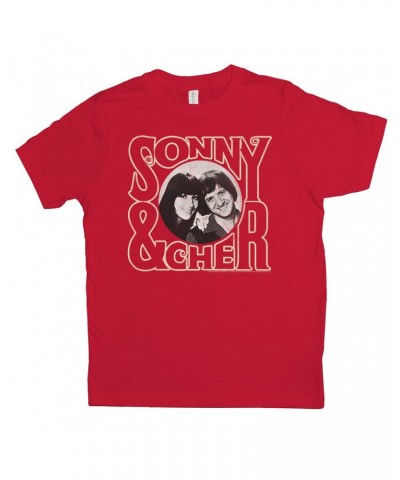 Sonny & Cher Kids T-Shirt | Retro Logo And Photo Distressed Kids Shirt $8.39 Kids