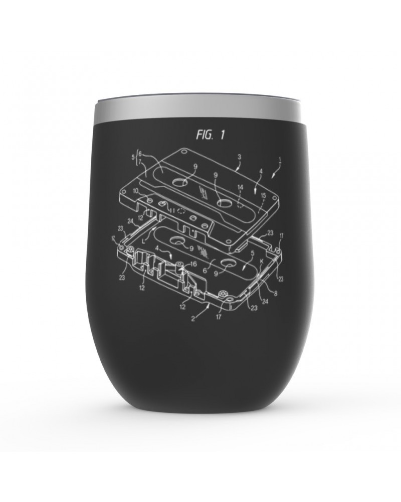 Music Life Wine Tumbler | Cassette Diagram Stemless Wine Tumbler $6.84 Drinkware