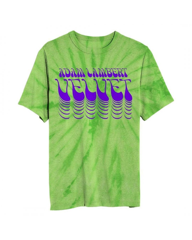 Adam Lambert Green Tie Dye Flock Print Tee $7.67 Shirts